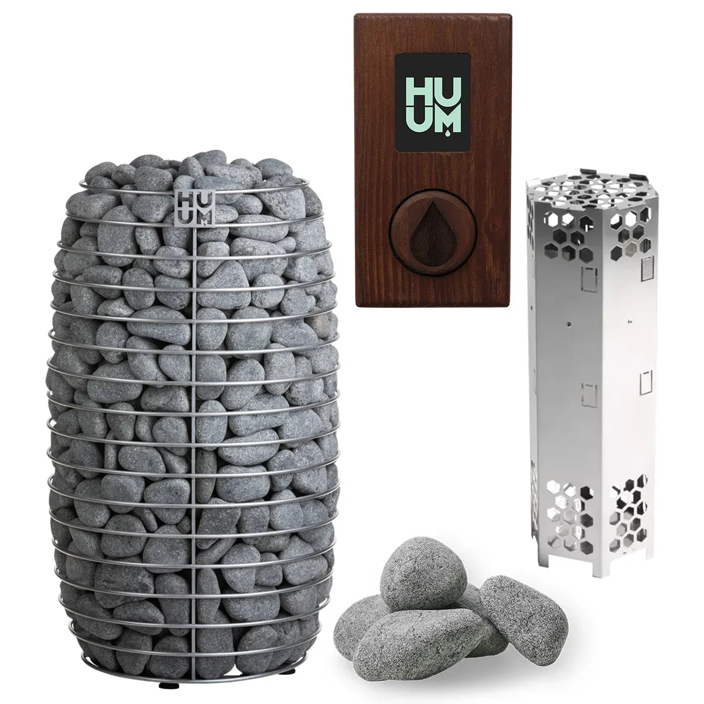 HUUM HIVE Mini 9kW Electric Sauna Heater Package with UKU Control, Air Tunnel & Sauna Stones