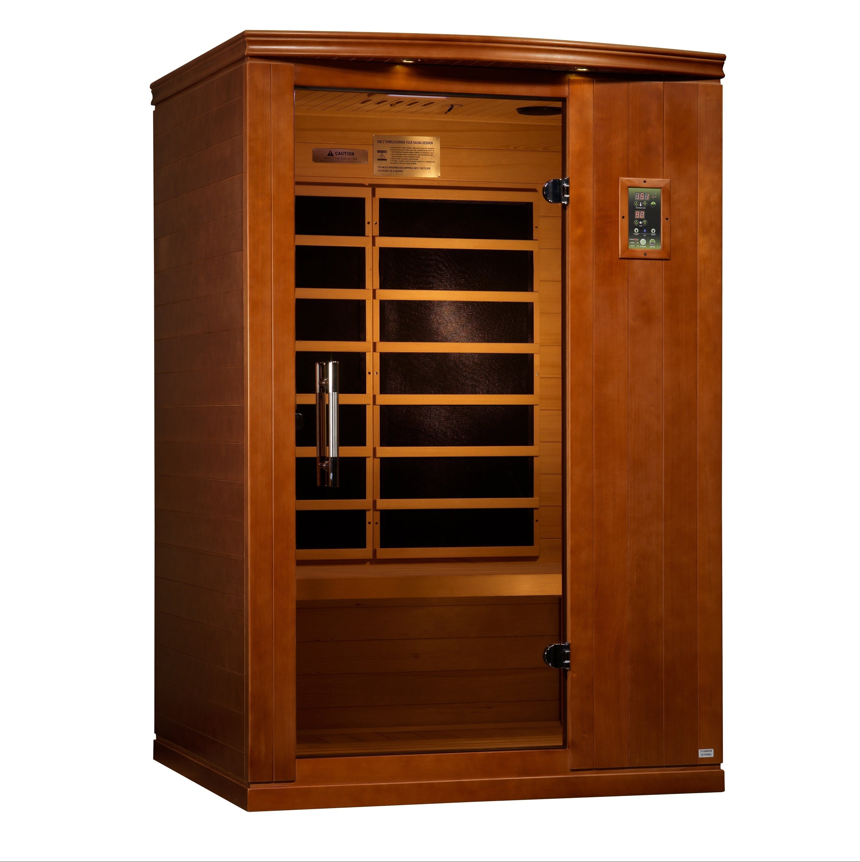 Dynamic Venice Limited Elite 2-Person Infrared Sauna made from natural hemlock wood featuring ultra low EMF FAR infrared heating, spacious interior design, and premium home wellness relaxation system for detox and recovery.