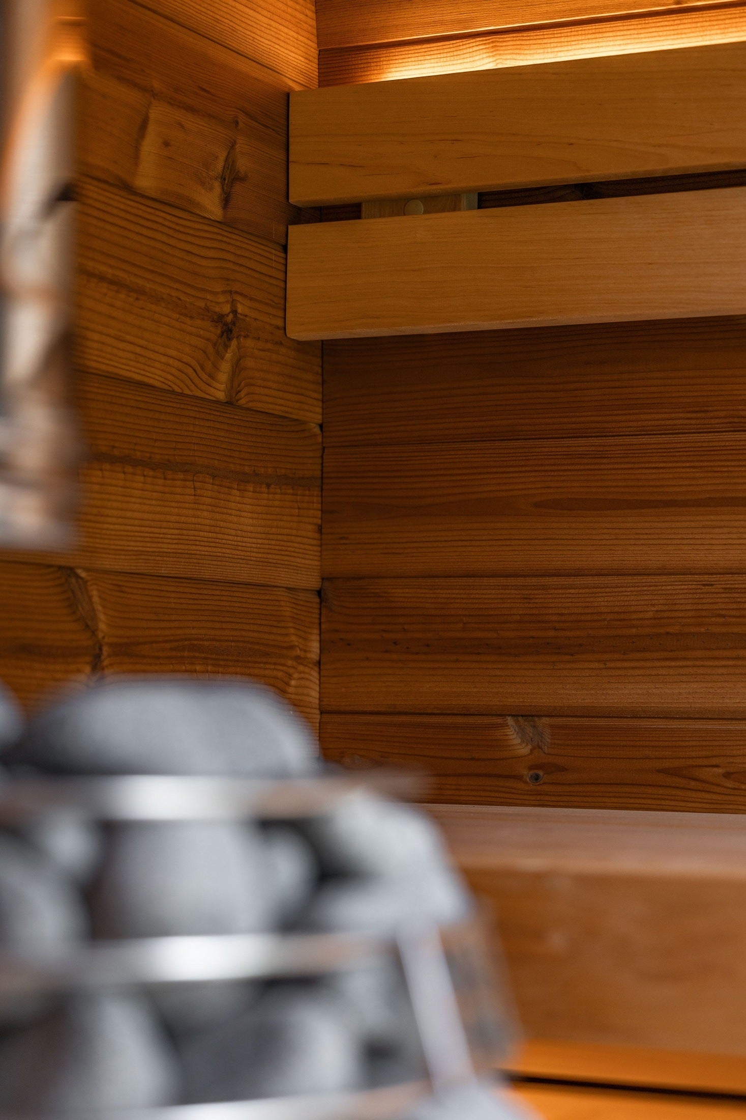 Modern 6 Person ThermoWood Sauna by Leil featuring Black Cube Comfort design, spacious interior, and premium outdoor relaxation experience