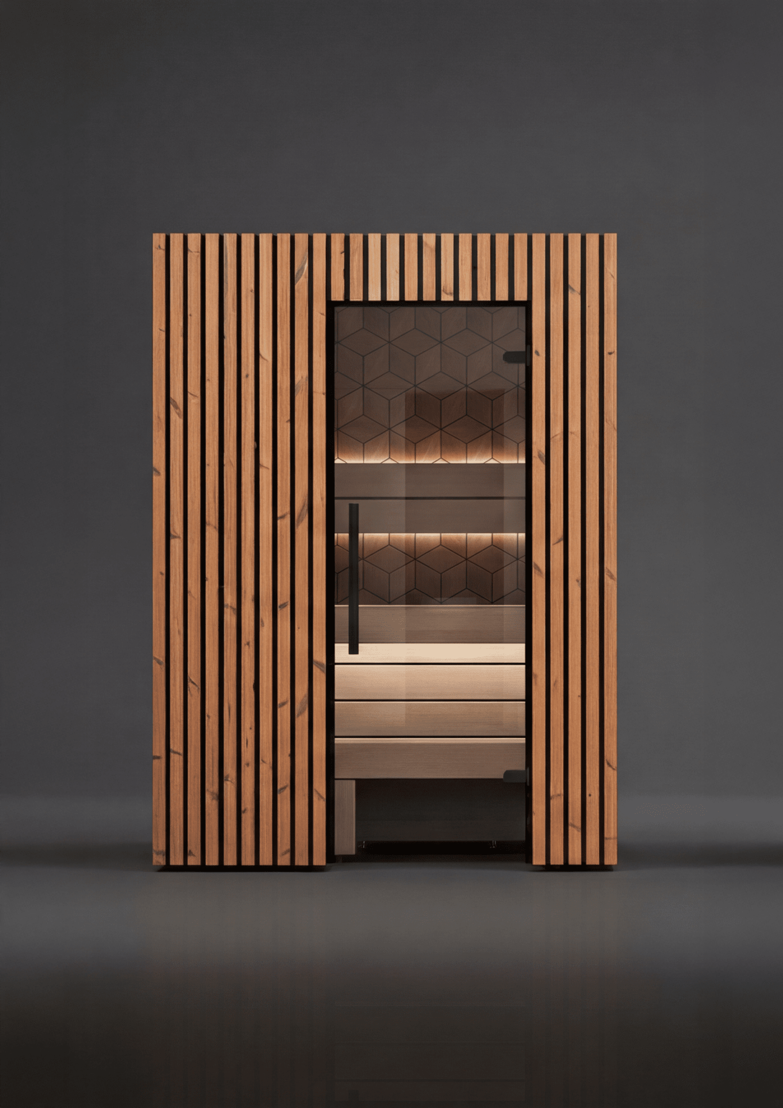Leil Como 2-150 2-person Thermowood indoor sauna featuring elegant Aspen interior and modern Nordic design