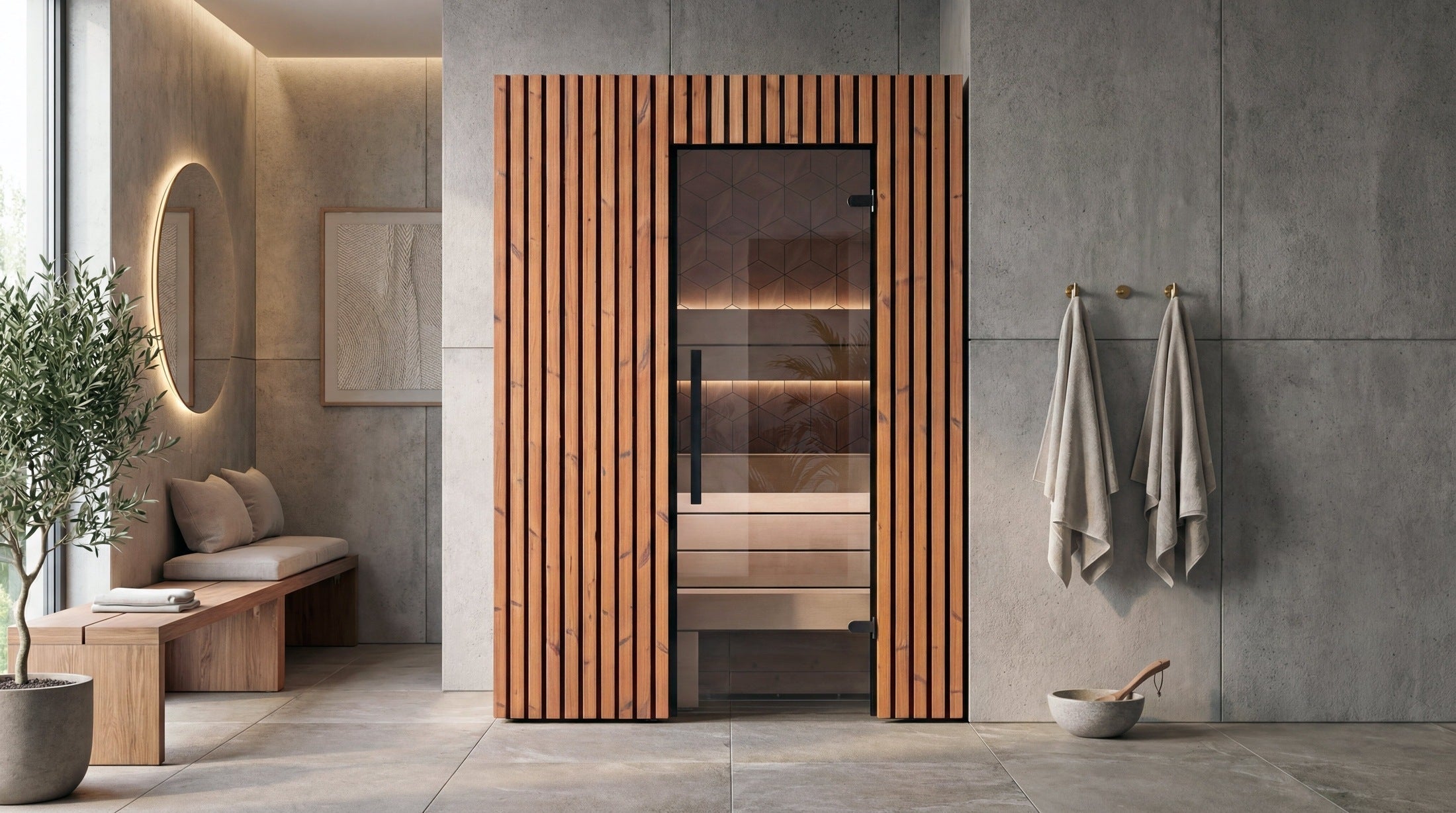 Compact Leil Como 2-150 indoor wooden sauna kit for two people, Scandinavian spa-style home wellness sauna