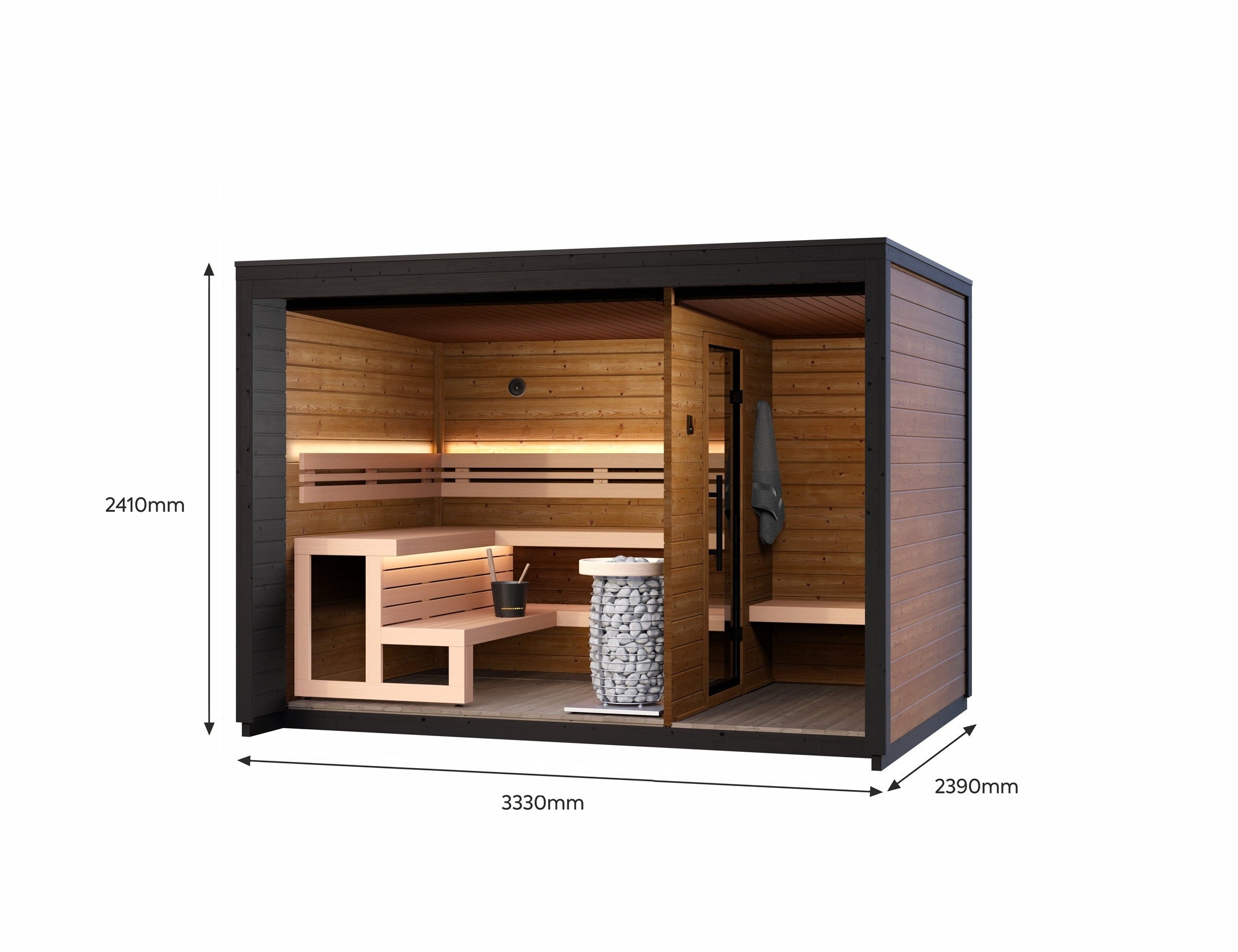 Leil Patio M Garden Sauna Cabin Outdoor 5 Person Model with Changing Room and Spacious Interior Design