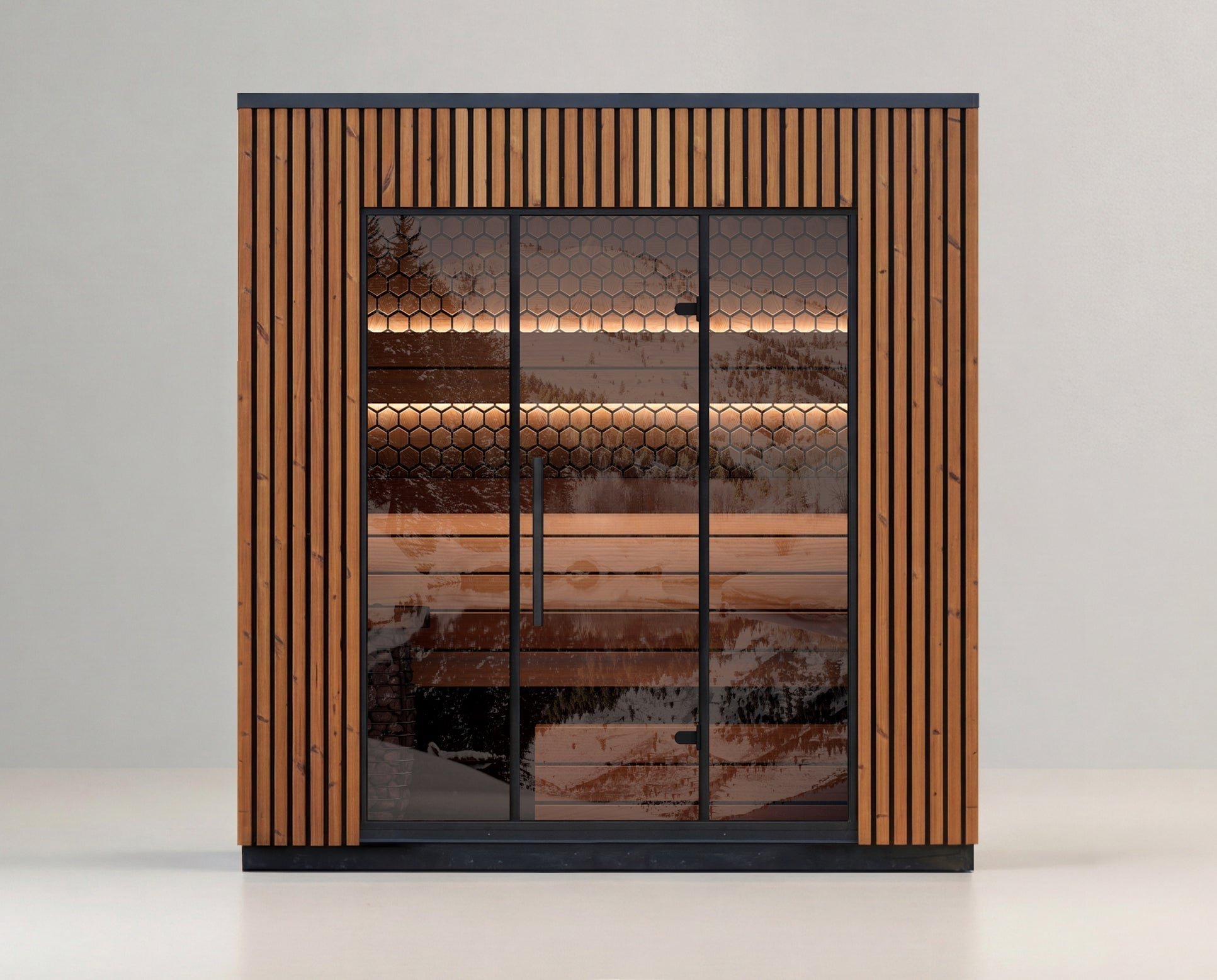 Leil Viva Home Sauna 4 Person Outdoor ThermoWood Sauna Kit, Luxury Estonian Traditional Sauna for Backyard Wellness