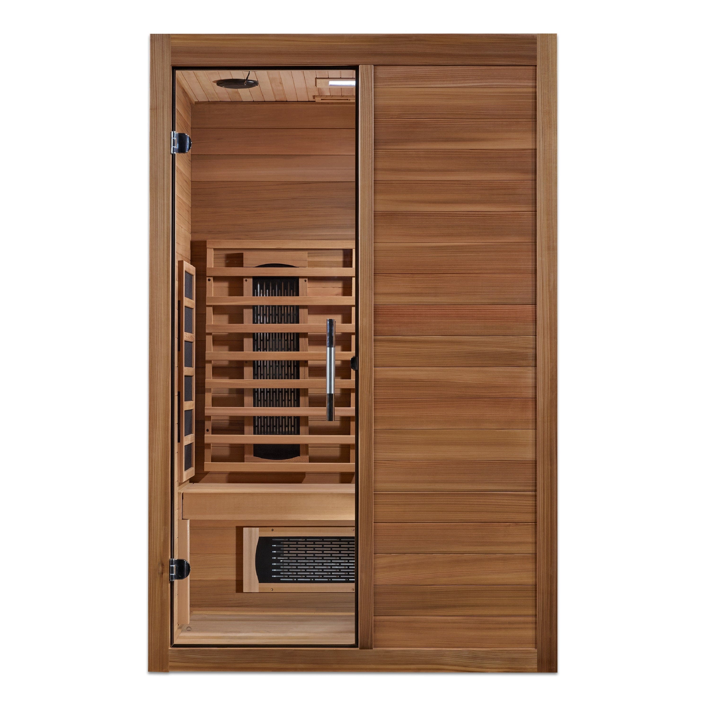Maxxus S-Line 2-Person Full Spectrum Infrared Sauna MX-S206-01-FS-PC made with Pacific Cedar and advanced Carbon Tech heating