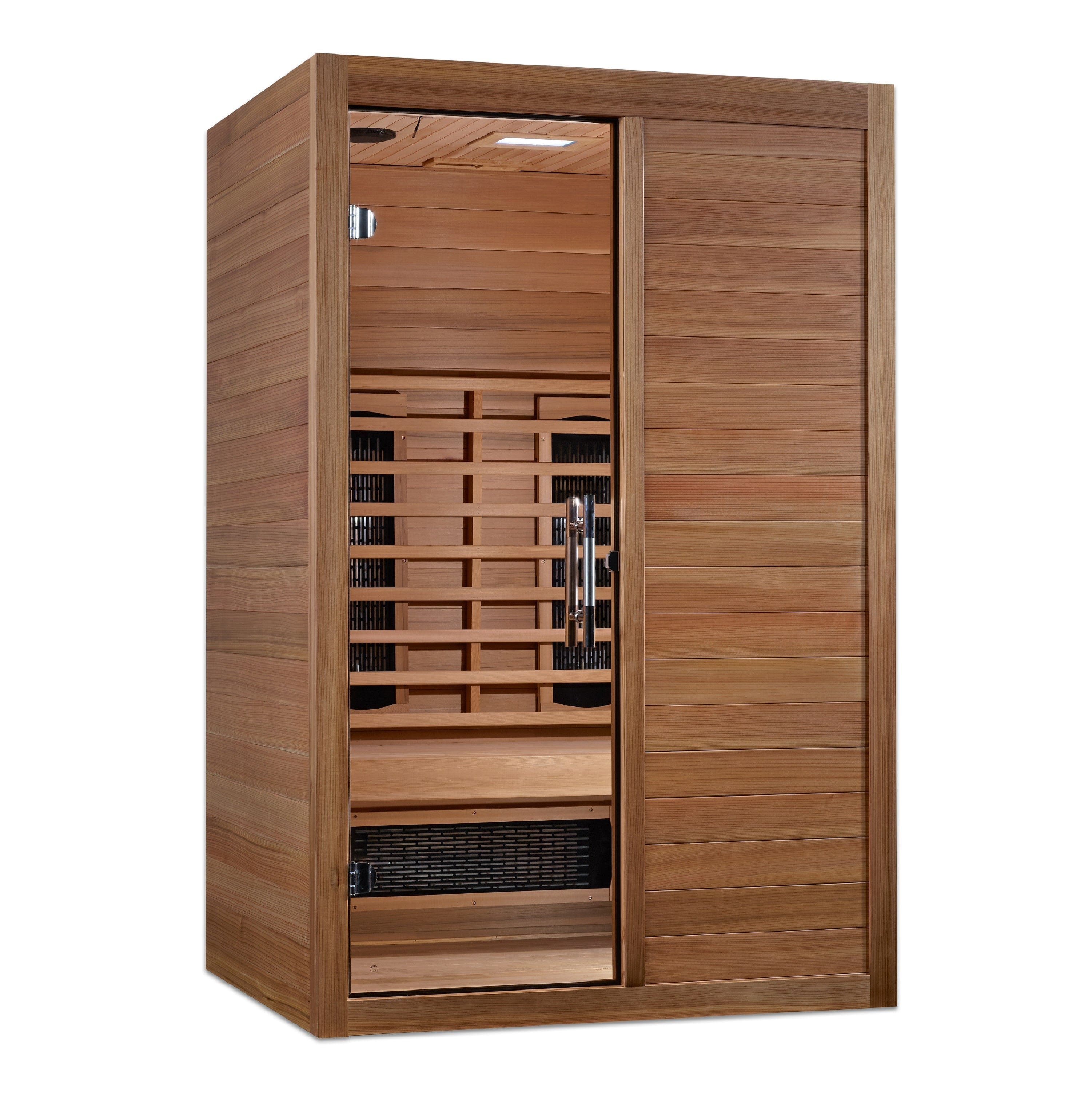 MX-S206-01-FS-PC Maxxus 2-Person Full Spectrum Infrared Sauna in Pacific Cedar with Carbon Tech heating panels for deep relaxation