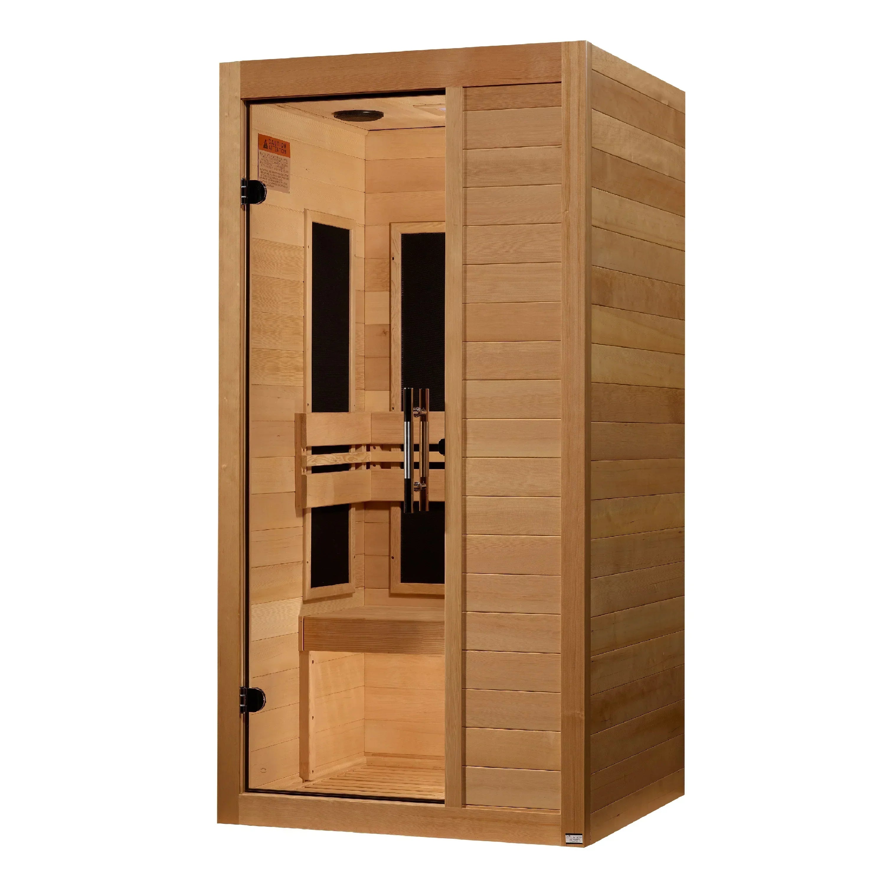 Golden Designs Maxxus MX-S106-01-ULEMF Elite 1-Person Infrared Sauna featuring Carbon Tech heating panels for deep relaxation and recovery
