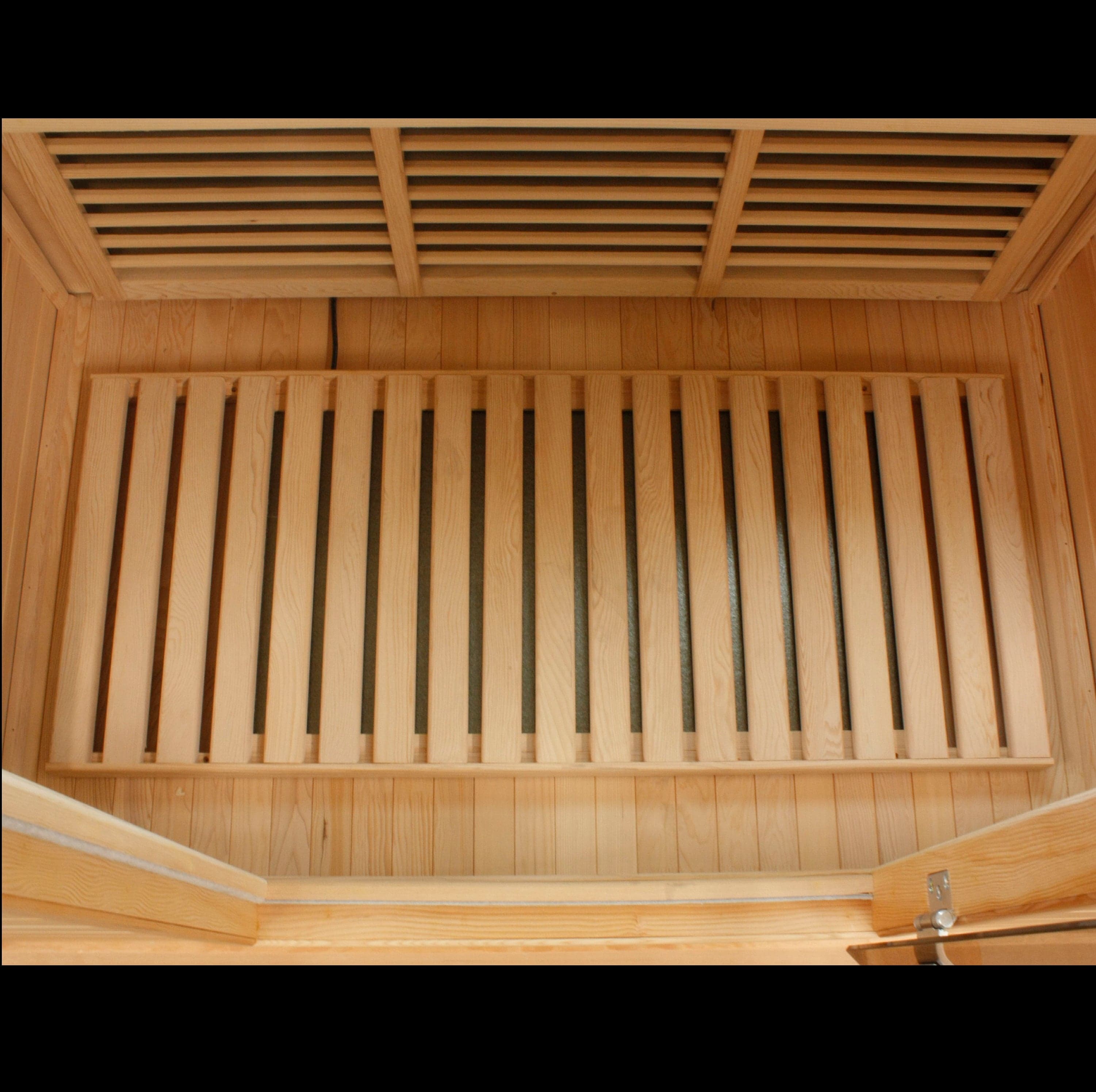 Maxxus MX-K206-01 2-person infrared sauna made with Canadian Hemlock wood and low EMF far infrared heating system for home use.