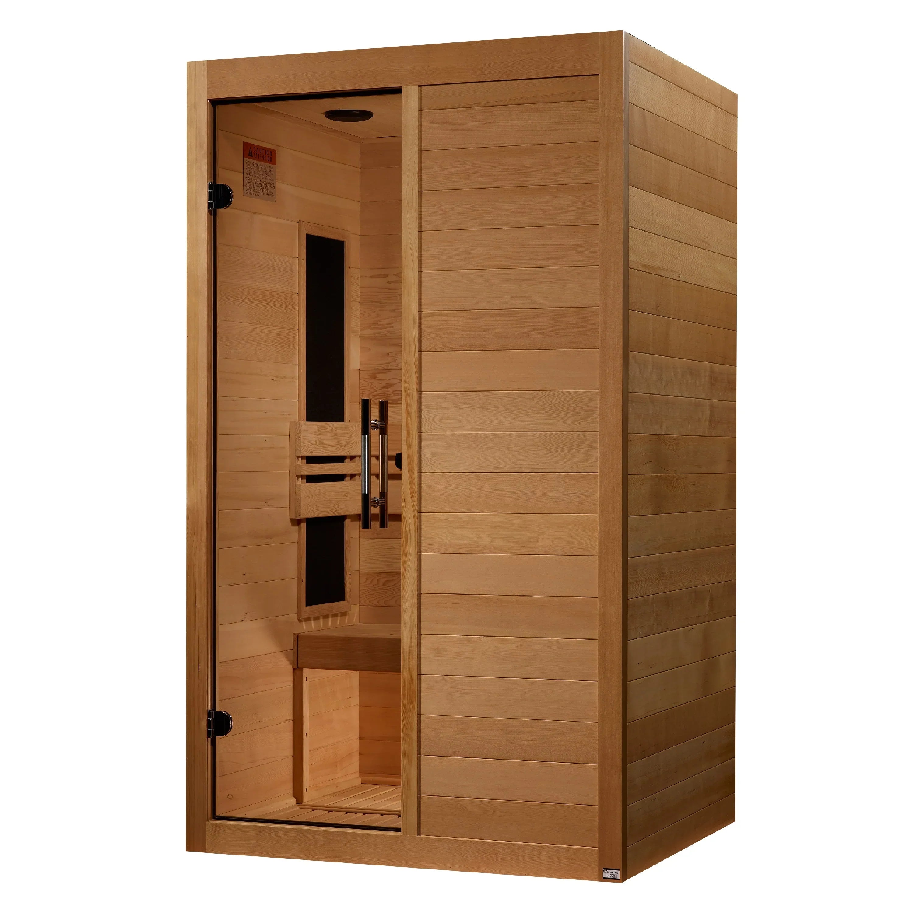 Maxxus 2-person S-Line ultra low EMF FAR infrared sauna with Canadian Hemlock wood design for home spa relaxation and wellness