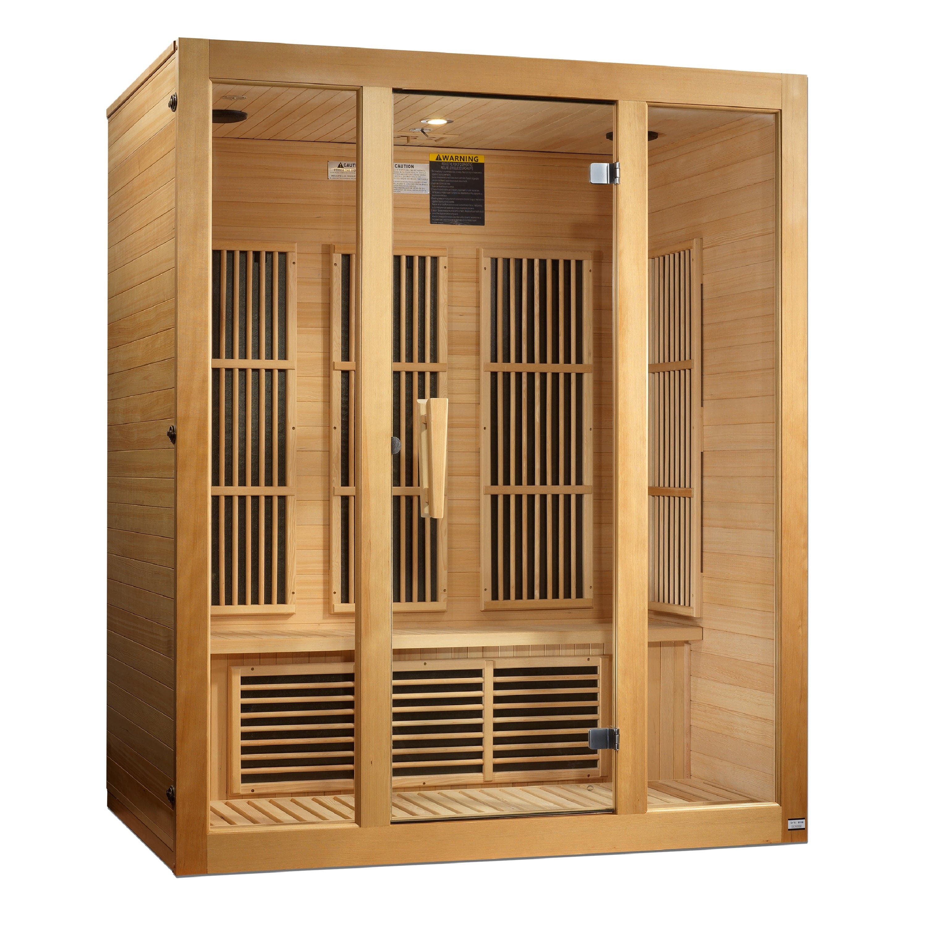 MX-J306-01 Maxxus Bellevue 3-Person Low EMF FAR Infrared Sauna made with Canadian Hemlock wood for home relaxation and wellness therapy MX-J306-01
