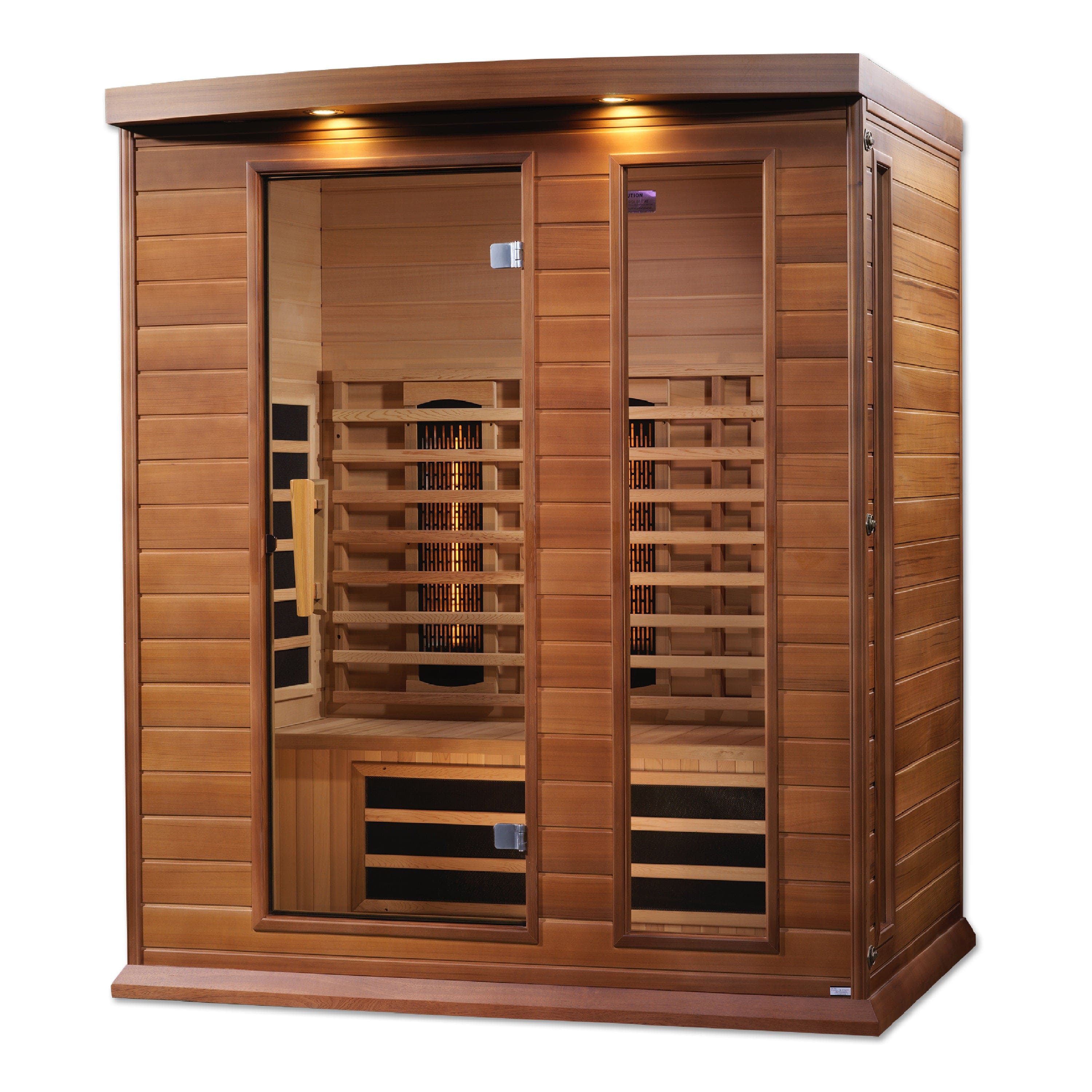 MX-M306-01-FS CED Maxxus 3-Person Full Spectrum Infrared Sauna made from Canadian Red Cedar with advanced near, mid, and far infrared therapy