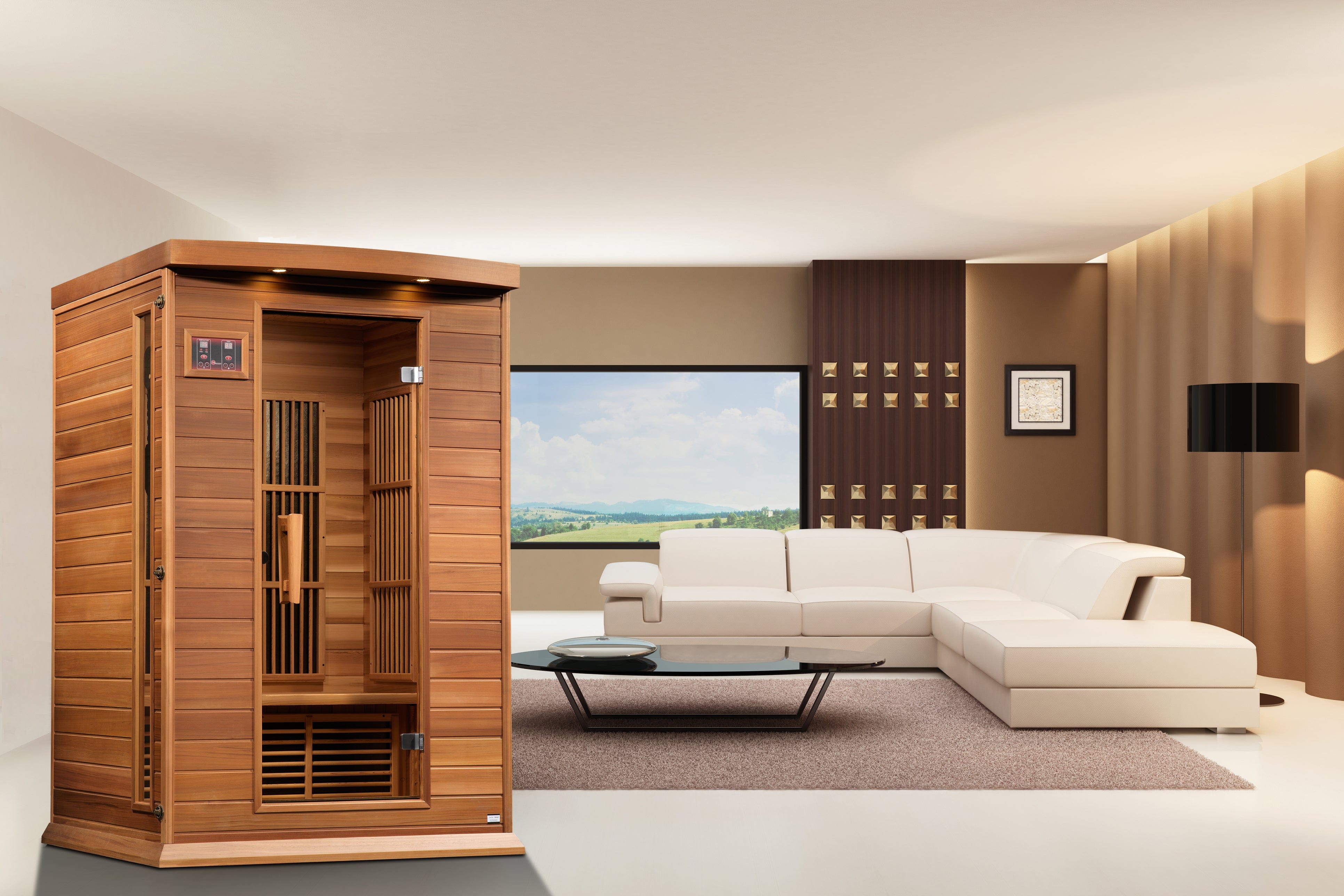 Maxxus 3 Person Low EMF FAR Infrared Sauna – Canadian Red Cedar Wood