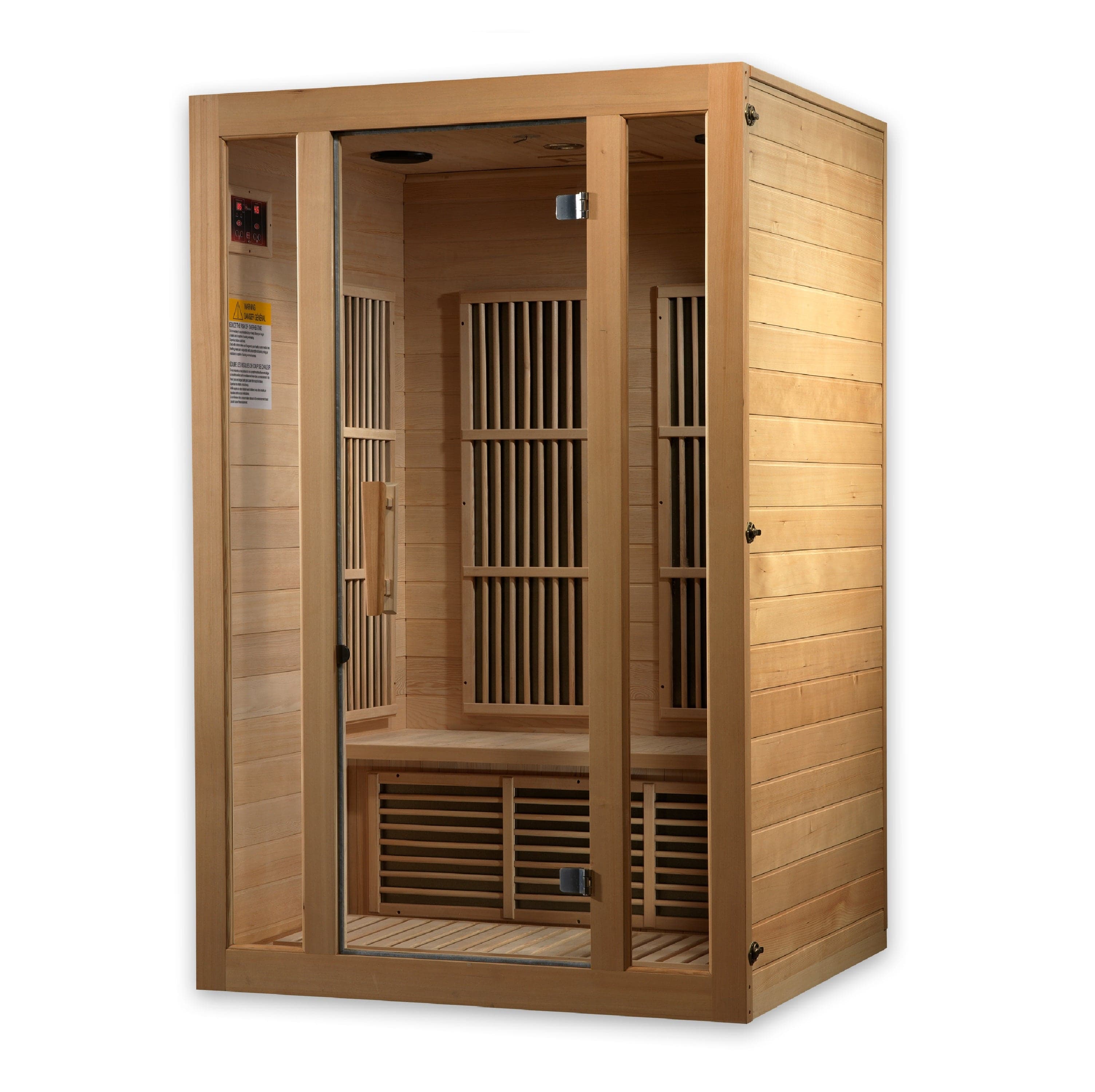 Maxxus “Seattle” 2-Person Far Infrared Sauna with low EMF heating panels and Canadian Hemlock wood for calming indoor spa experience