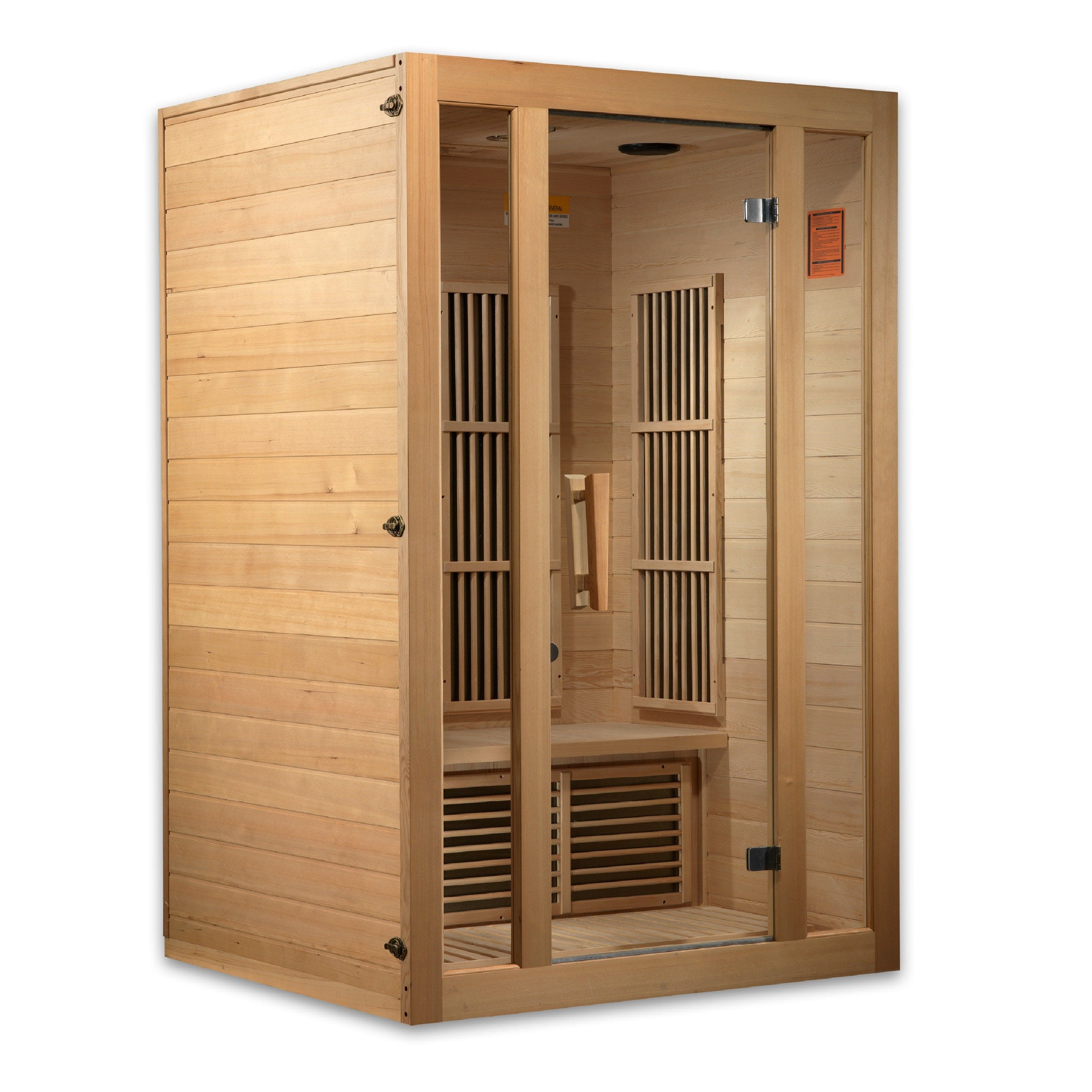 MX-J206-01 Maxxus Seattle 2-Person Low EMF Far Infrared Sauna made from Canadian Hemlock wood for home relaxation and wellness recovery