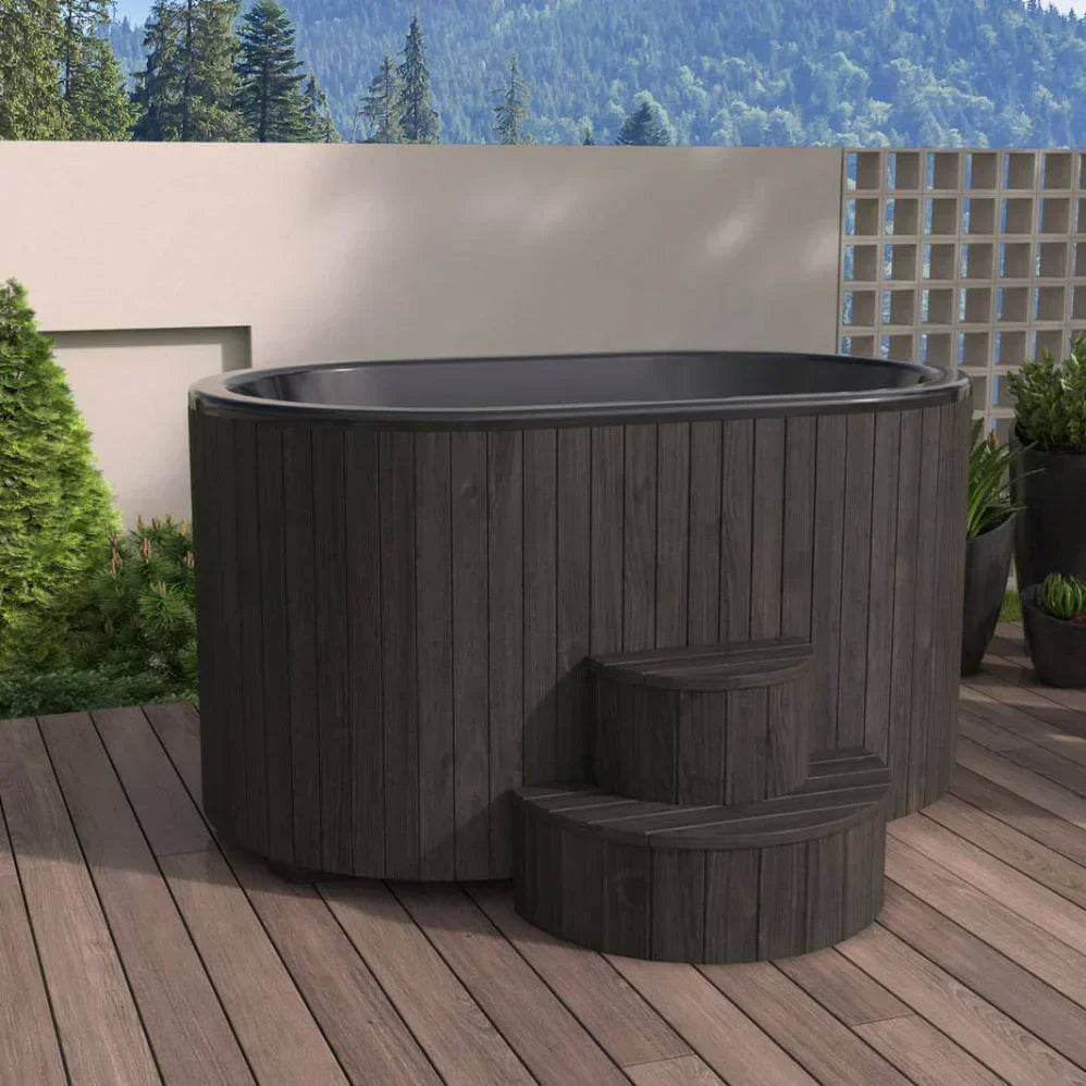 SaunaLife Model S2B hot and cold plunge tub, luxury immersion bath for home recovery, cold therapy and warm relaxation spa system