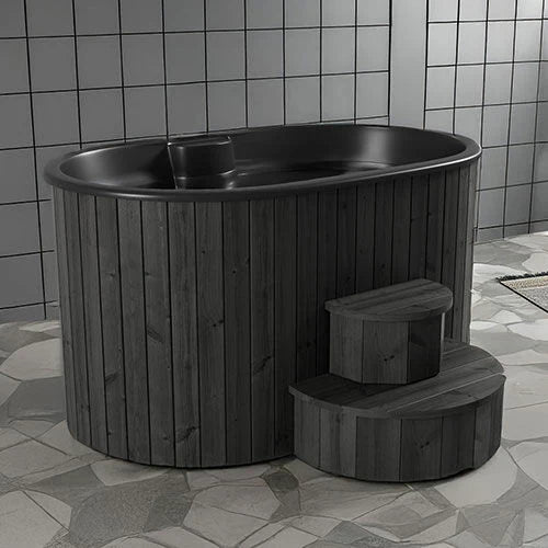 SaunaLife Model S2B hot and cold therapy tub, modern luxury plunge system for recovery, inflammation reduction and home spa wellness