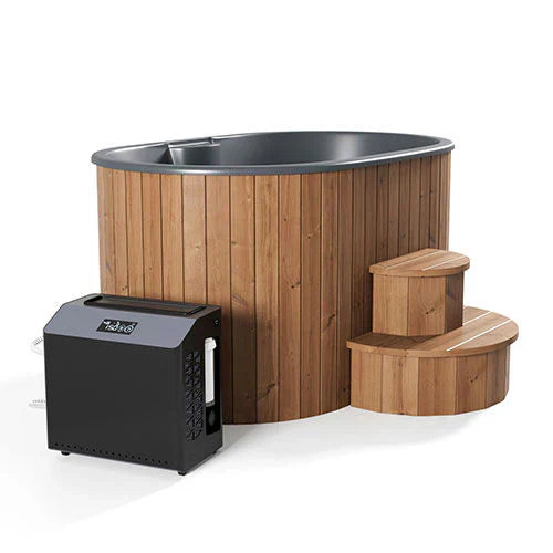SaunaLife Model S2N luxury hot and cold immersion tub, premium home cold plunge and hot soak spa for muscle recovery, relaxation and wellness therapy