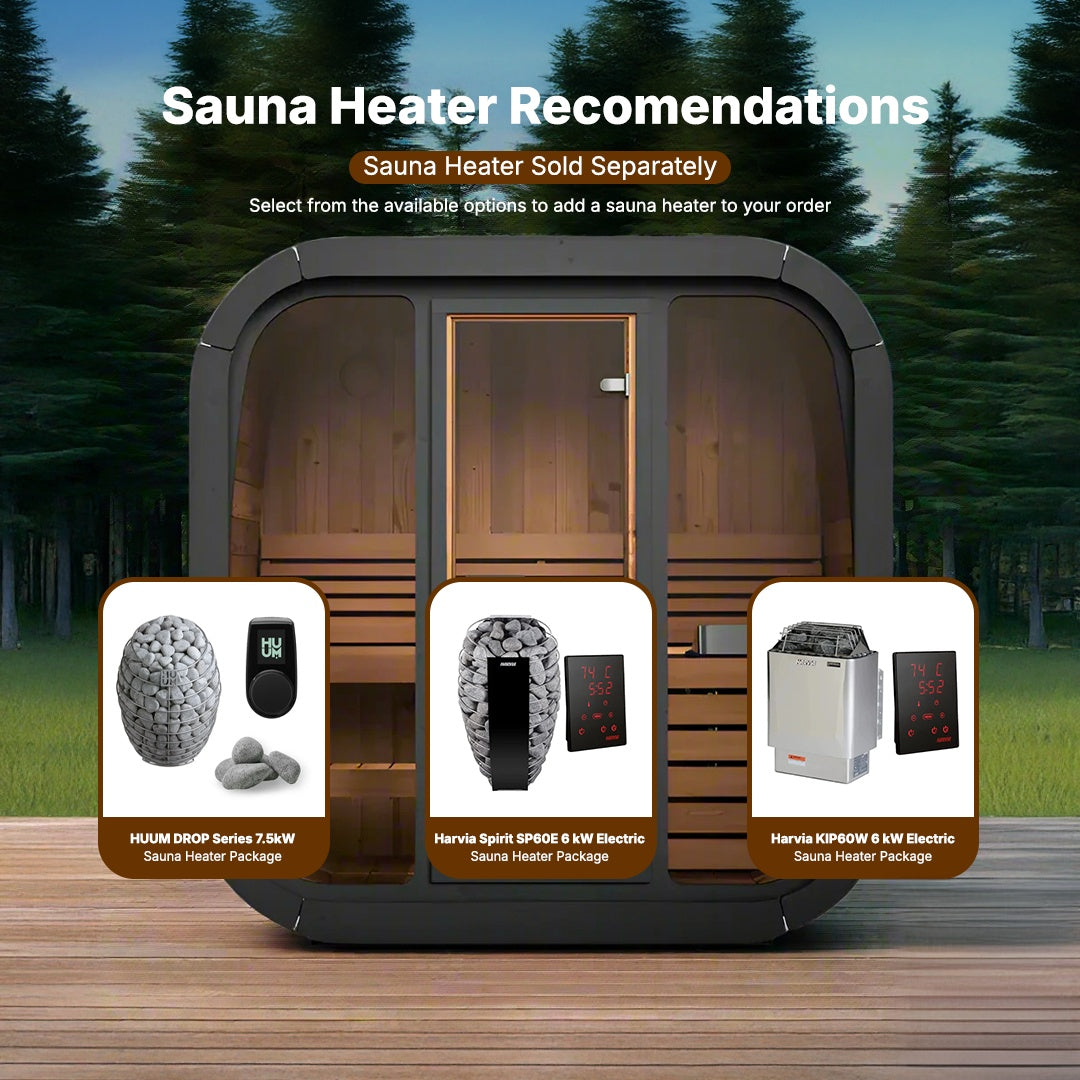 Spacious interior of SaunaLife CL4G outdoor sauna with ergonomic thermo-aspen benches