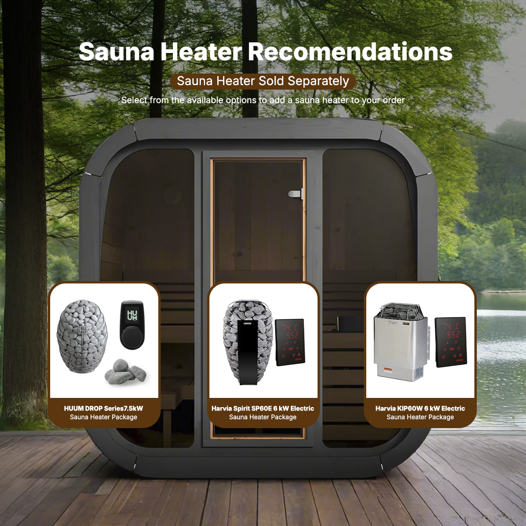 SaunaLife Cube-Series CL5G Outdoor Home Sauna Offering Luxury Comfort, Natural Airflow, and Modern Design