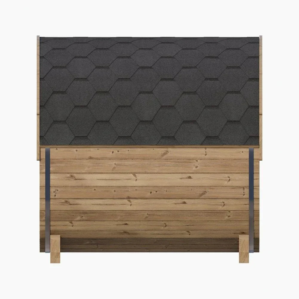 SaunaLife Model E7W barrel sauna with glass window, high-quality outdoor sauna designed for home spa experience, heat therapy, and long-term durability