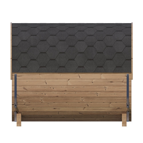 Premium SaunaLife Model E8 outdoor barrel sauna, ERGO-Series design with durable wood build and modern backyard spa aesthetic