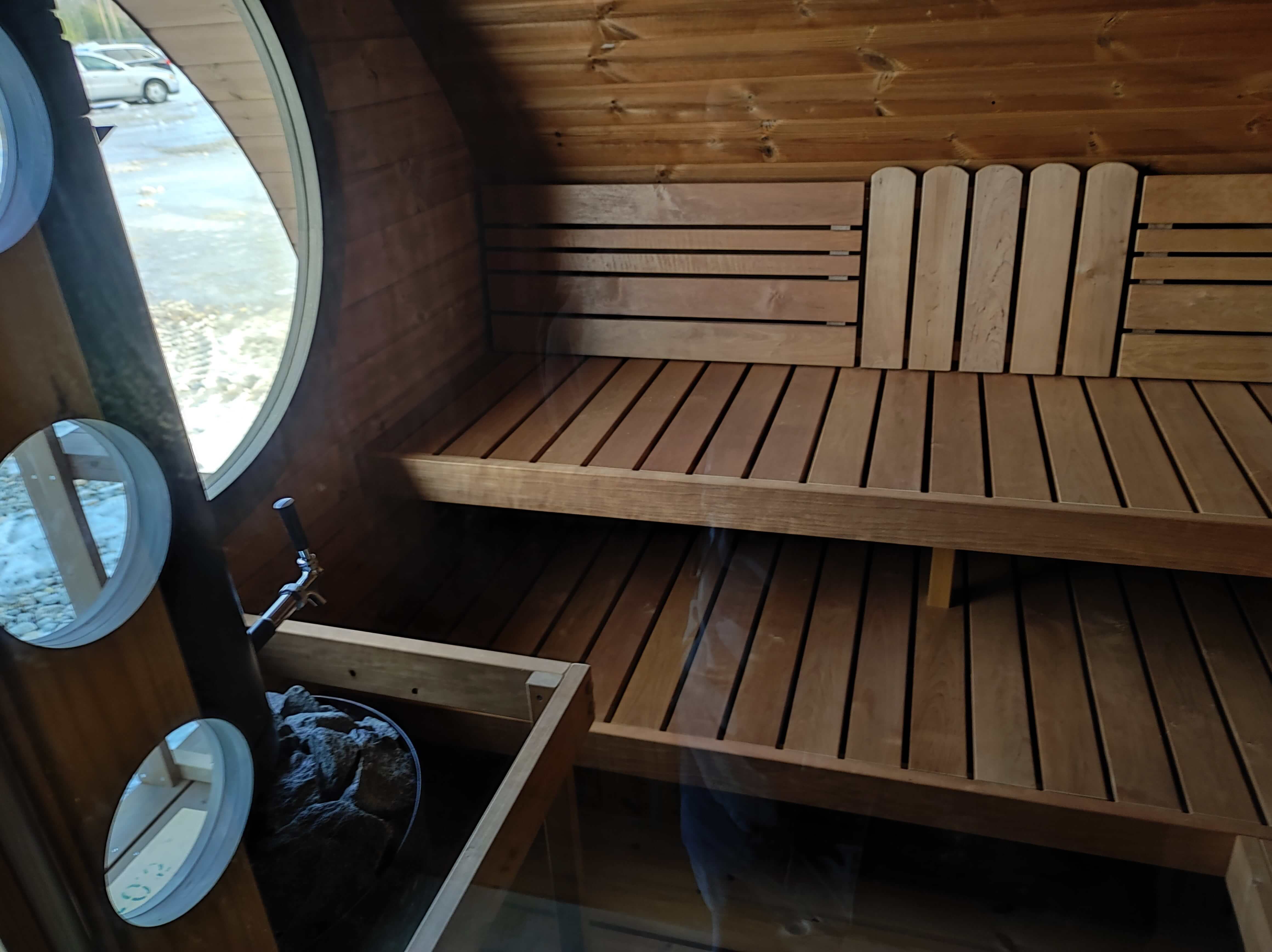 SaunaLife G11 outdoor garden sauna suite, spacious 2-room 8-person luxury sauna for premium backyard wellness and comfort