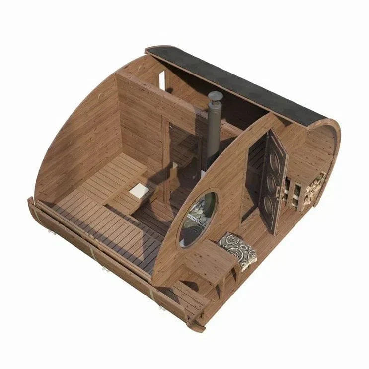 SaunaLife G11 outdoor sauna 2-room 8-person luxury garden sauna kit for home wellness and relaxation