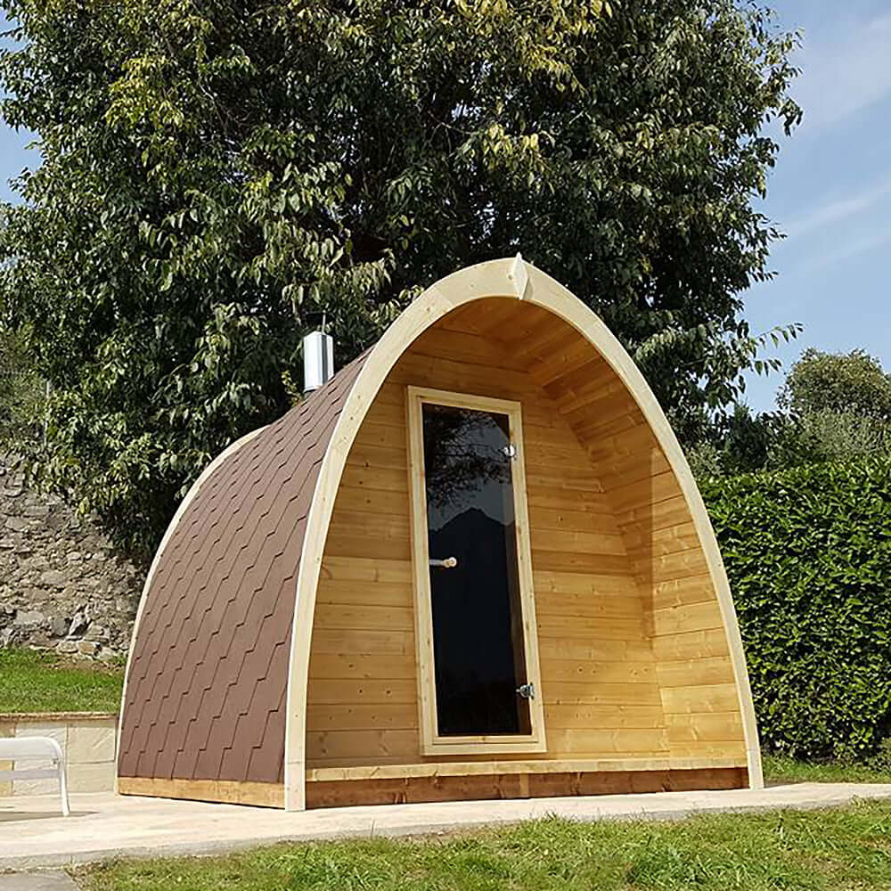 SaunaLife Model G3 Garden-Series Outdoor Sauna for 4 People, Backyard Wellness Sauna Kit with Stylish Arched Roof SL-MODELG3
