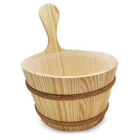 SaunaLife wooden sauna bucket and ladle set durable traditional sauna accessories for steam and heat rituals