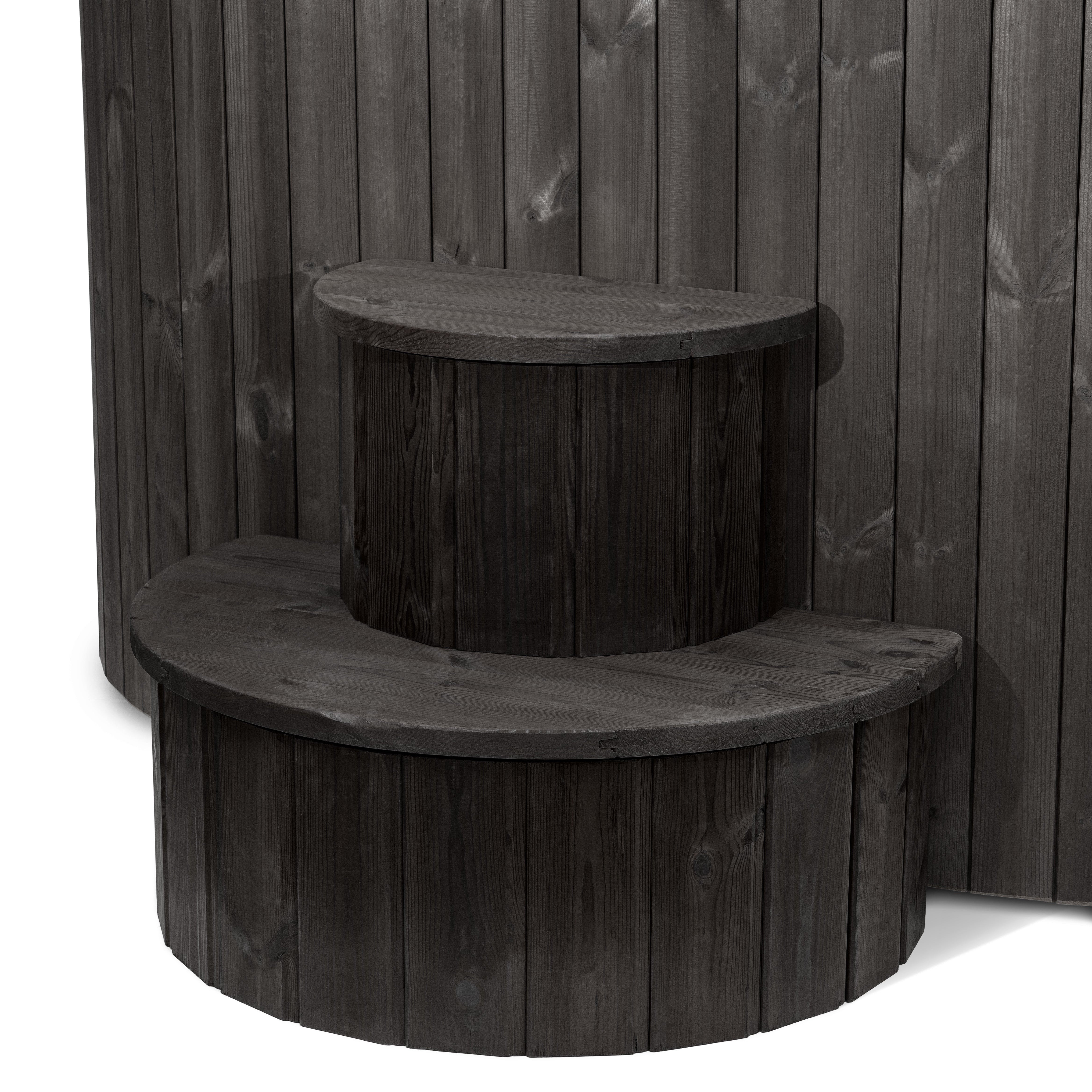 SaunaLife Model S2B 2-Person Hot and Cold Plunge Tub with Thermo-Pine Wood and Advanced Chiller Heater System for Recovery Therapy