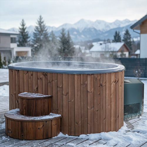 SaunaLife S2B Premium 2-Person Contrast Therapy System with Hot Soak and Cold Plunge Function for Muscle Recovery and Wellness