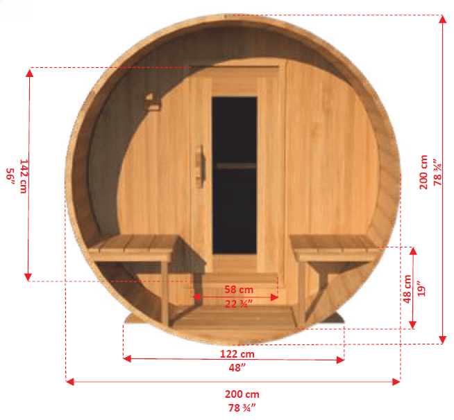 Dundalk CT Serenity 6 Person Barrel Sauna CTC2245W