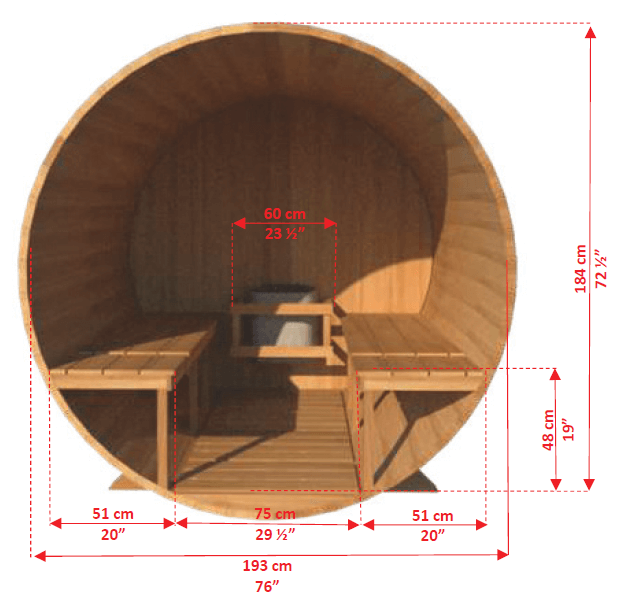 Dundalk CT Serenity 6 Person Barrel Sauna CTC2245W