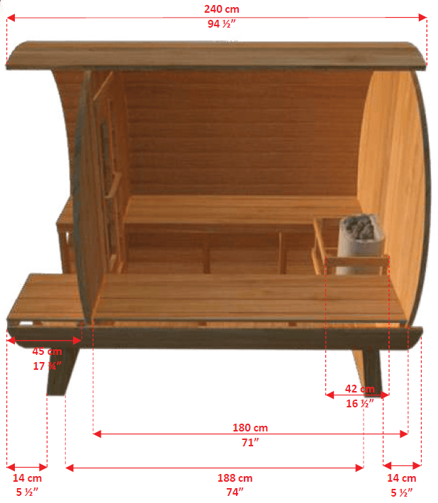 Dundalk CT Serenity 6 Person Barrel Sauna CTC2245W