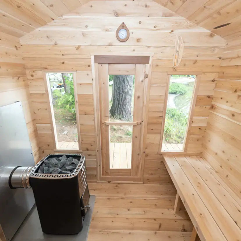 Dundalk CT Georgian 6 Person Outdoor Sauna with Porch CTC88PW