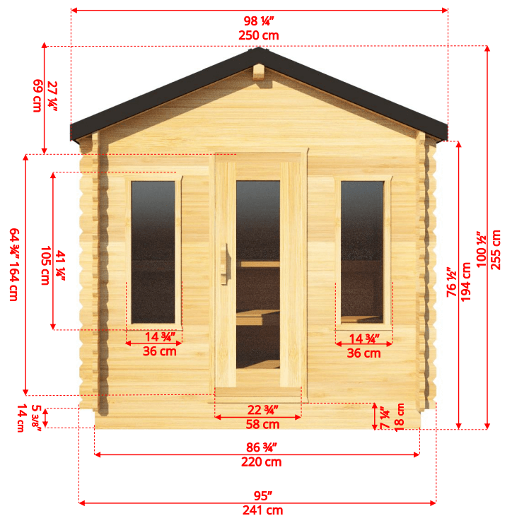 Dundalk CT Georgian 6 Person Outdoor Sauna with Changeroom