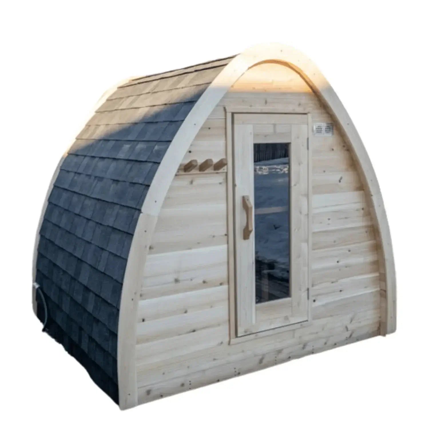 Dundalk Leisure Canadian Timber MiniPOD Sauna CTC77MW outdoor cedar sauna