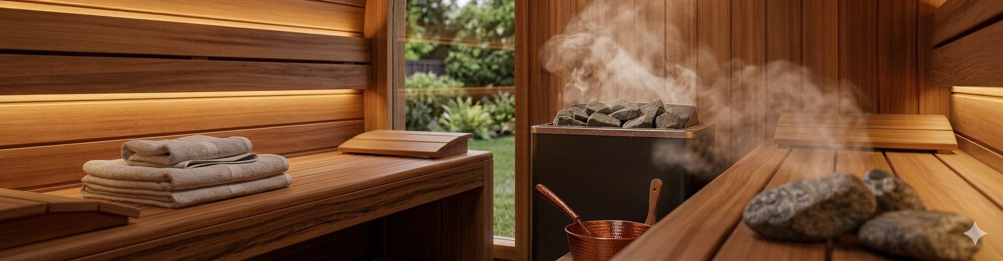 Infinity Saunas homepage banner featuring luxury home saunas designed to help you uncover your dream sauna experience for relaxation and wellness