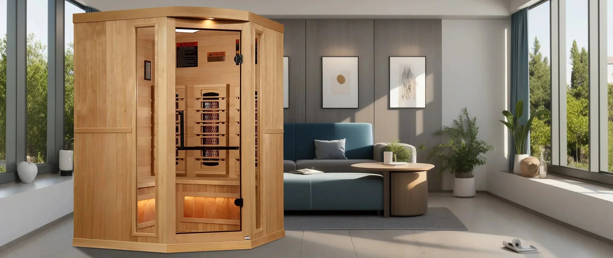 Infinity Saunas luxury sauna collection header image featuring premium indoor, outdoor, and infrared home saunas
