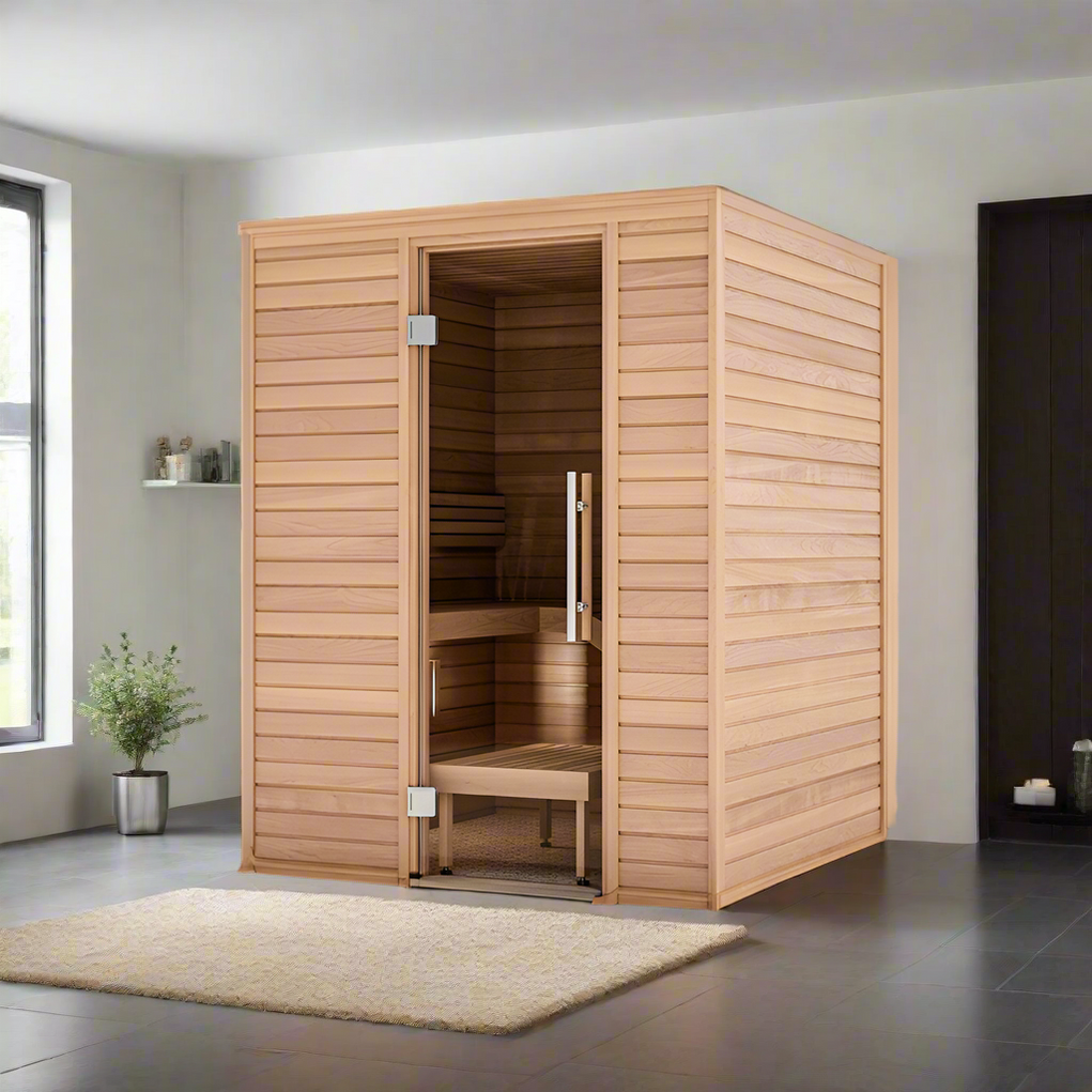 Auroom Baia Compact Indoor Sauna with Wavy Bench Seating