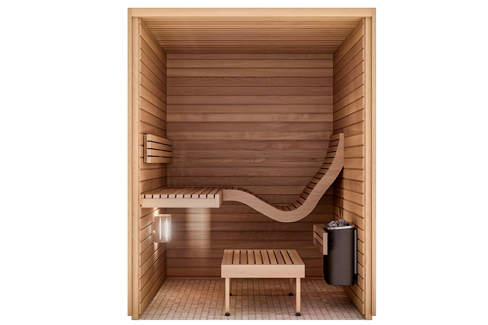 Auroom Baia Premium Compact Sauna with Wavy Seating