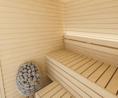 Auroom Cala Glass Indoor Sauna with Full Glass Front Design