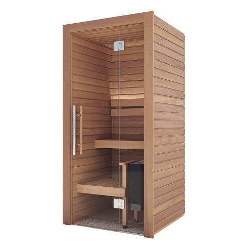 Auroom Cala Glass Mini Compact Home Sauna with Glass Front Wall