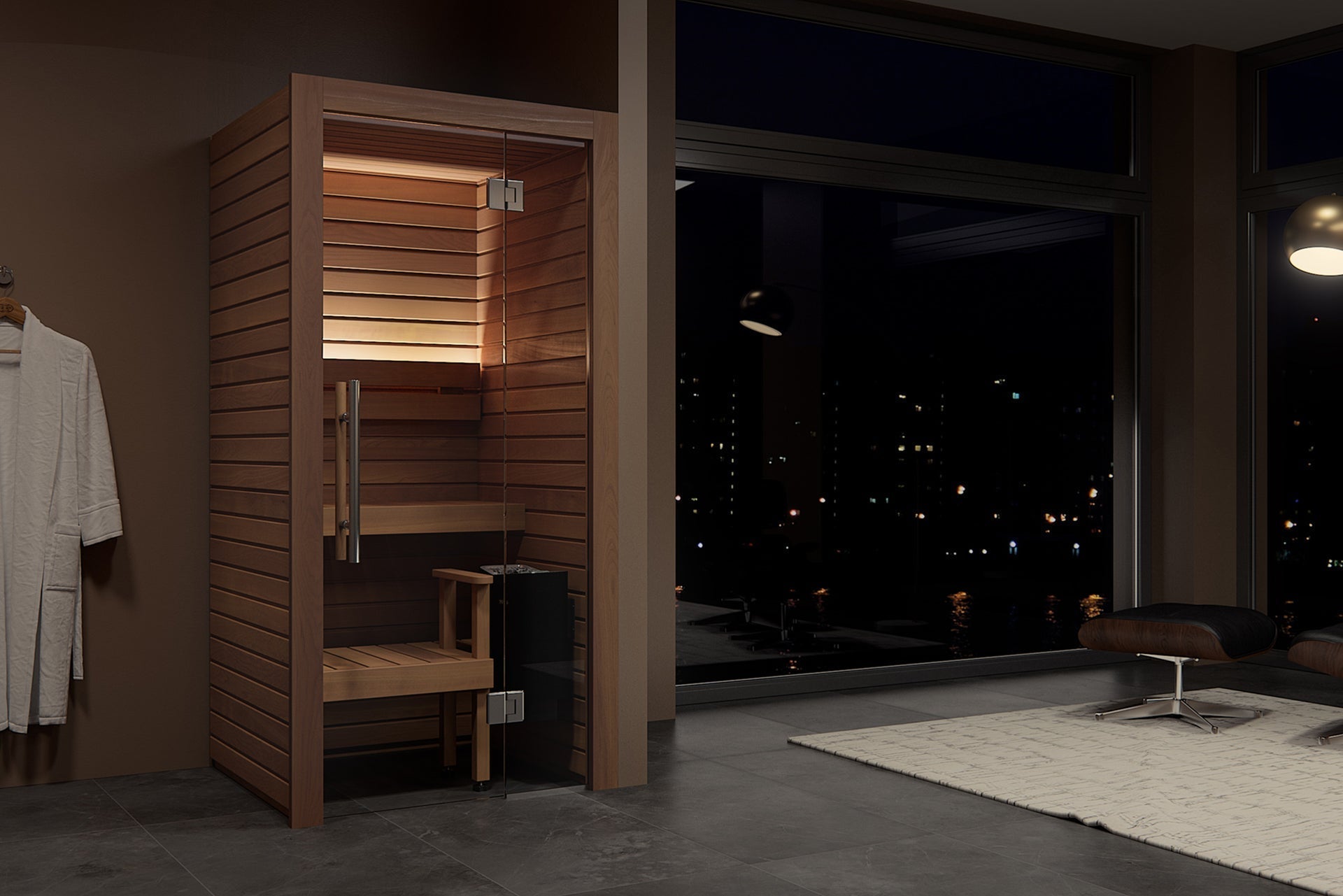 Auroom Cala Glass Mini Energy Efficient Home Sauna Kit
