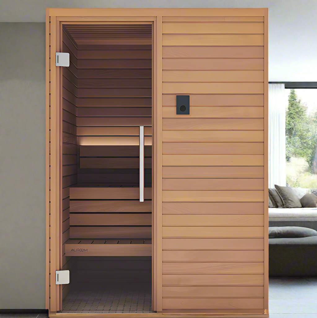 Auroom Cala Wood Sauna Kit – 3 Person Finnish Style Indoor Sauna