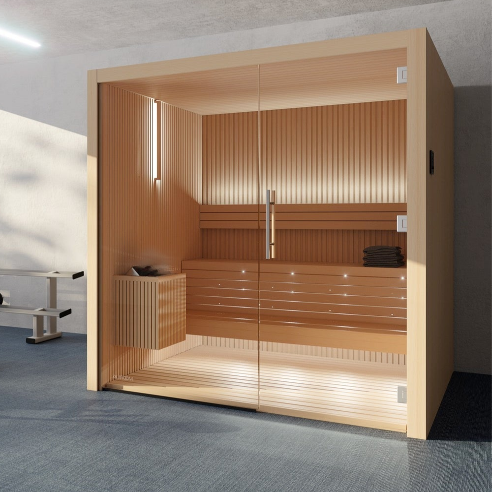 Premium Auroom Libera Indoor Sauna with 2-Tier Benches