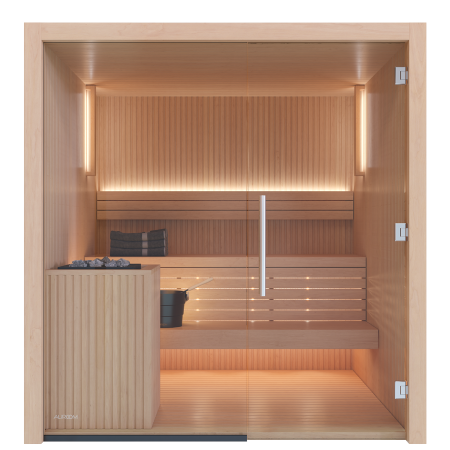 Auroom Libera Glass Front Indoor Sauna Cabin Kit