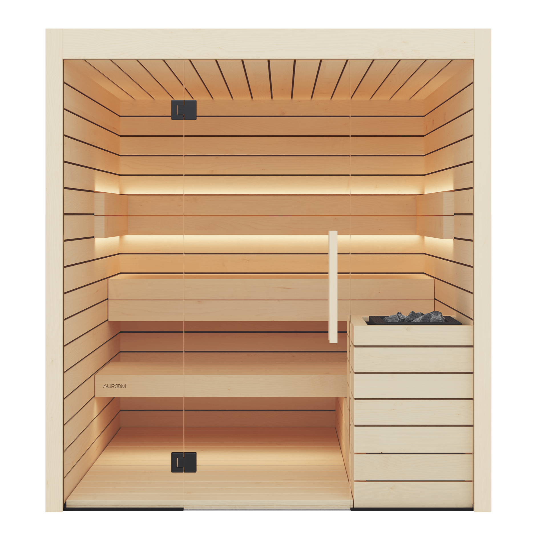 Auroom Lumina Indoor Sauna with Front Glass Wall Design