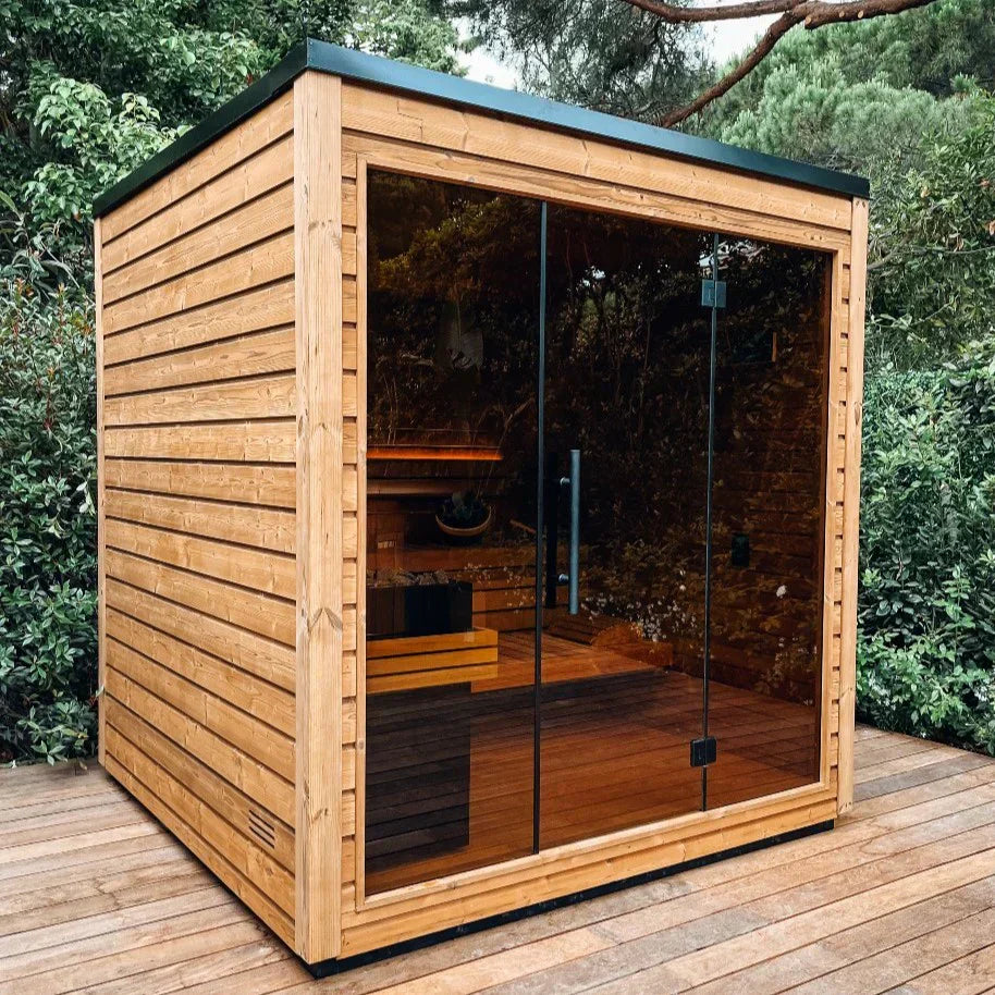 Auroom Modular Sauna Kit with Modern Glass Design