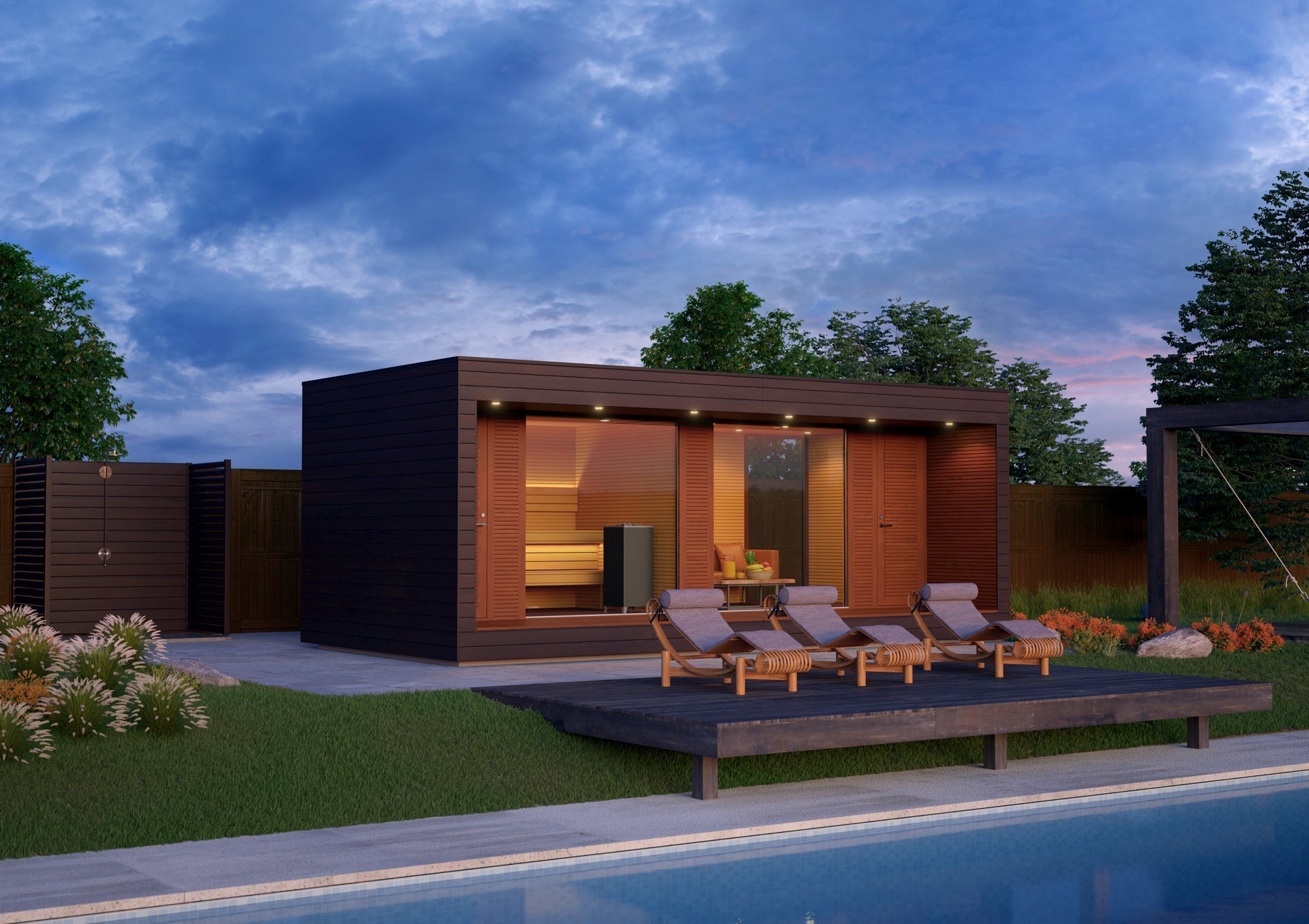 Natura Lounge Module seamless outdoor lounge for sauna and spa areas