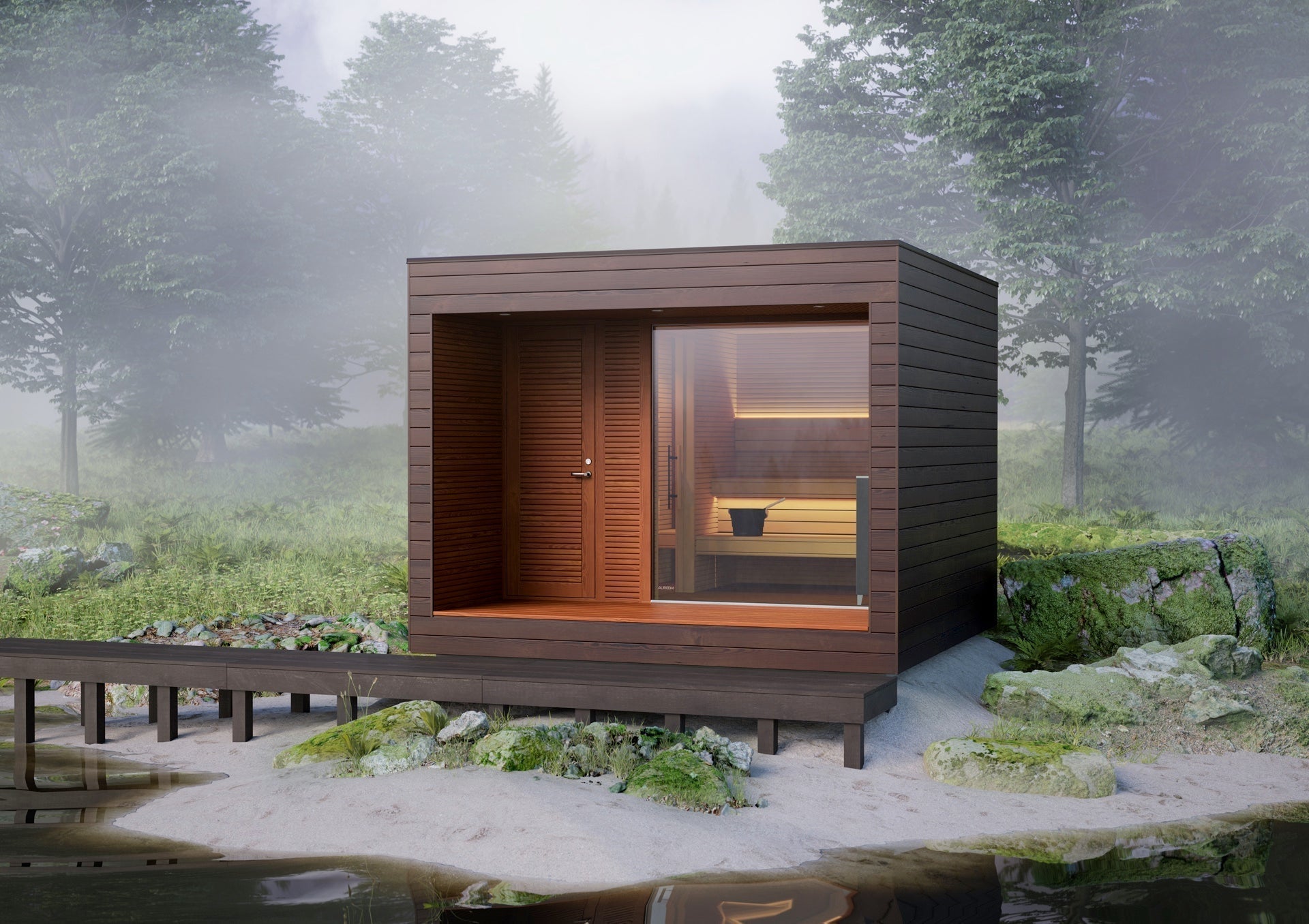 Premium Estonian Auroom Natura Outdoor Sauna Structure